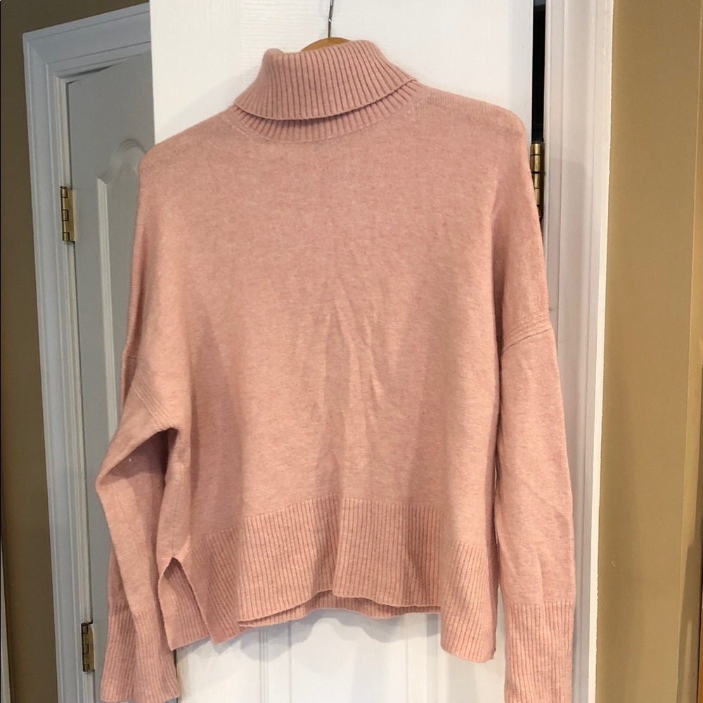 J Crew pink turtleneck sweater xl